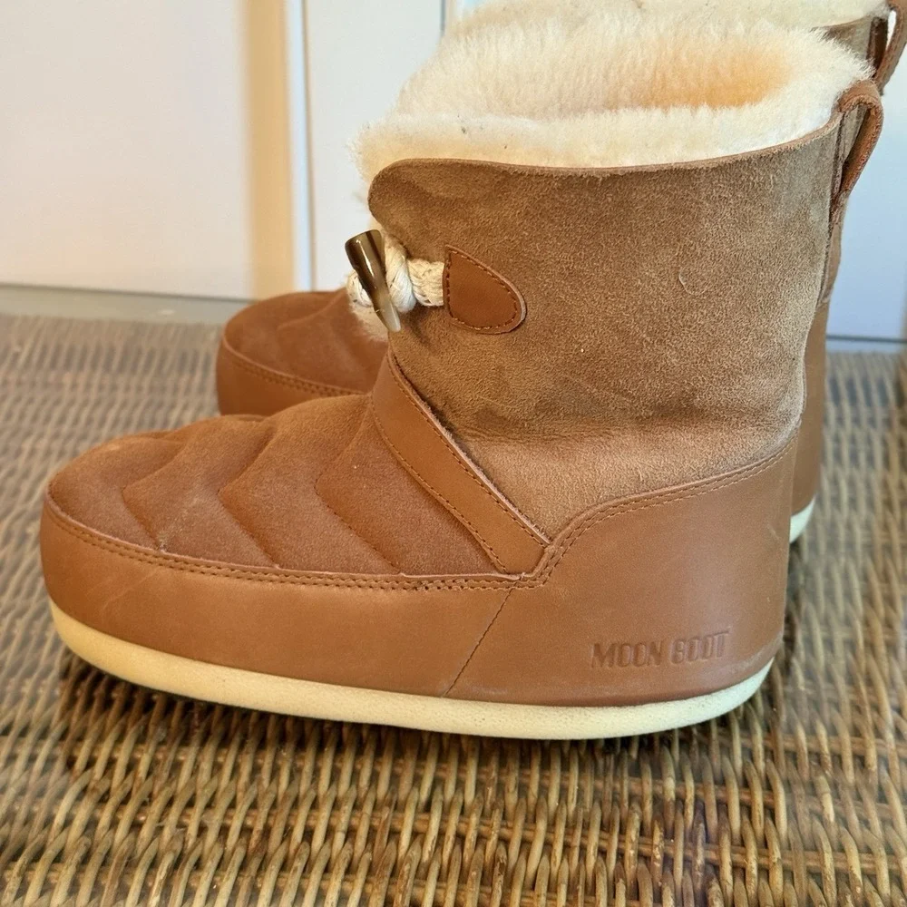 MOON BOOTS EVX BROWN IGLOO BOOTS Cognac Women's Size 5/6
